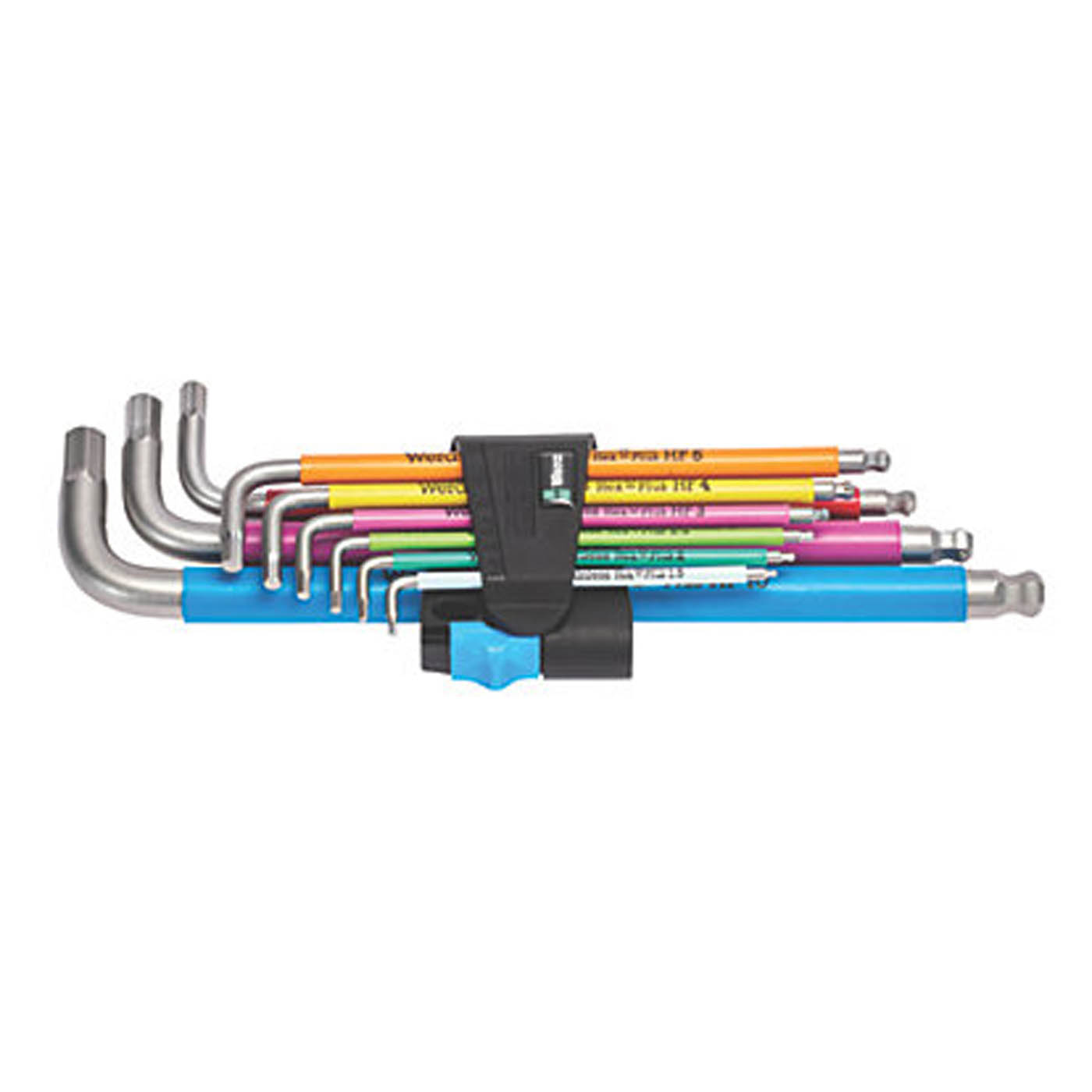 Wera 3950/9 Hex-Plus Multicolour HF Stainless 1 Metric L-Key Set 9 Pcs - Image 1