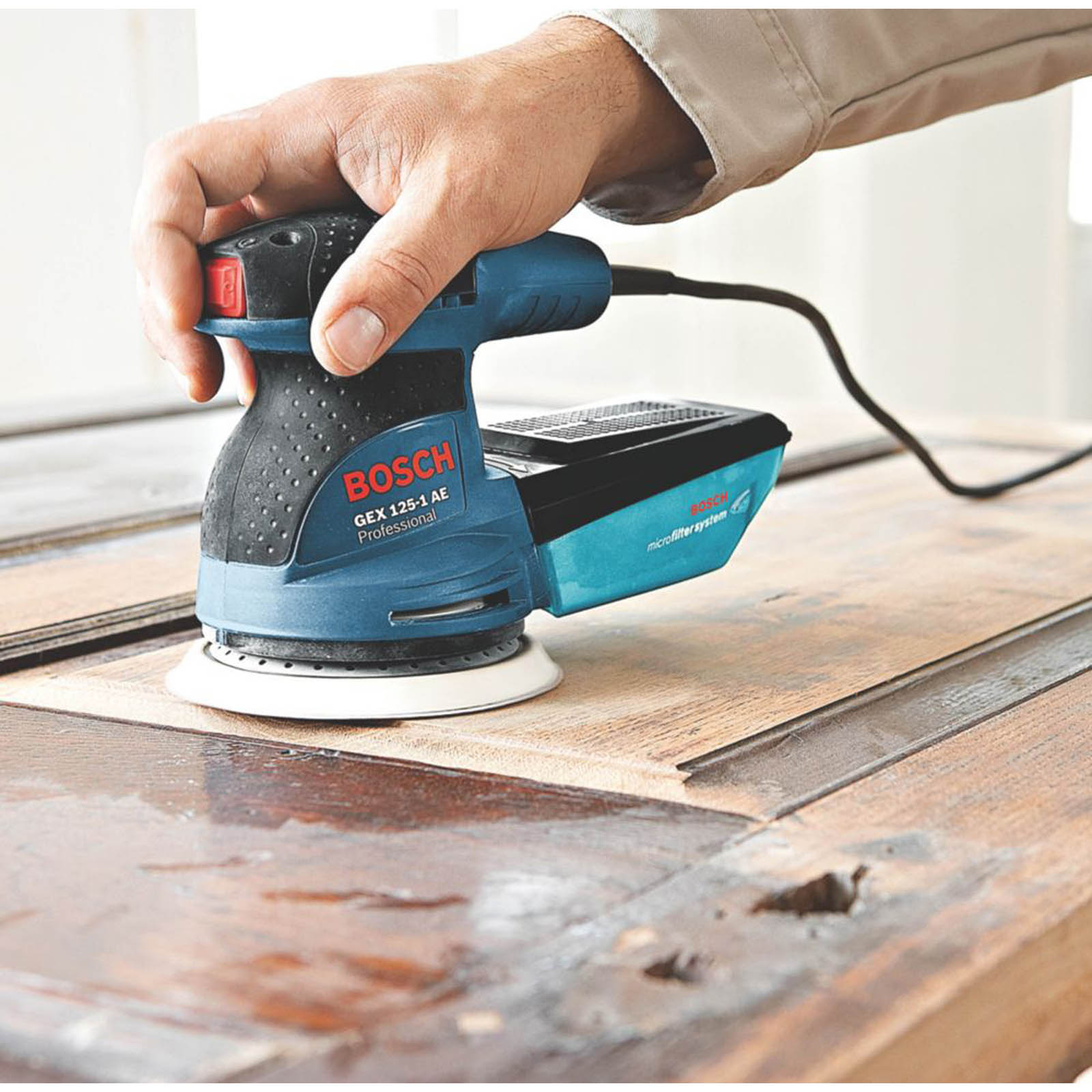 Bosch Random Orbit Sander GEX 125-1 AE 125mm Electric 230V - Image 3