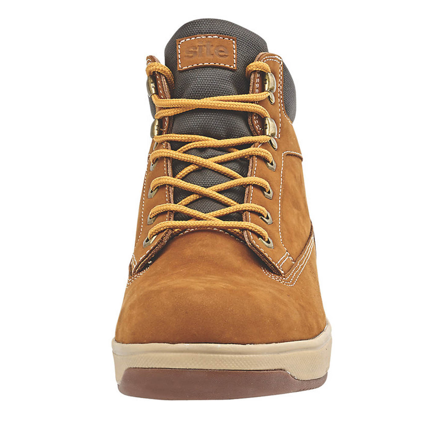 Site Safety Boots Mens Wide Fit Dark Honey Leather Lightweight Steel Toe Size 12 - Image 4
