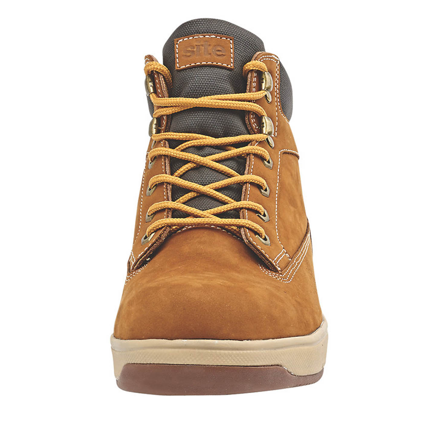 Site Safety Boots Mens Wide Fit Dark Honey Leather Lightweight Steel Toe Size 12 - Image 4