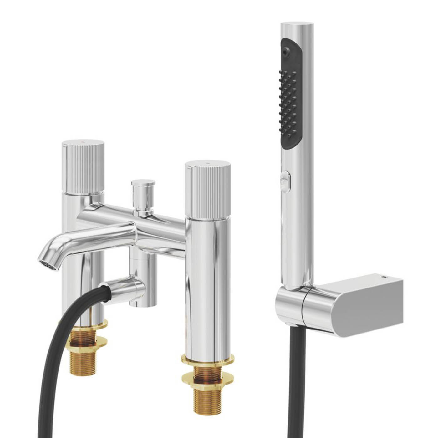 Swirl Gallen Chrome 228mm Deck Mounted Dual Control Manual Shower Mixer Tap - Image 1