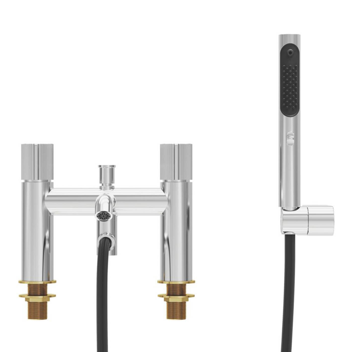 Swirl Gallen Chrome 228mm Deck Mounted Dual Control Manual Shower Mixer Tap - Image 2