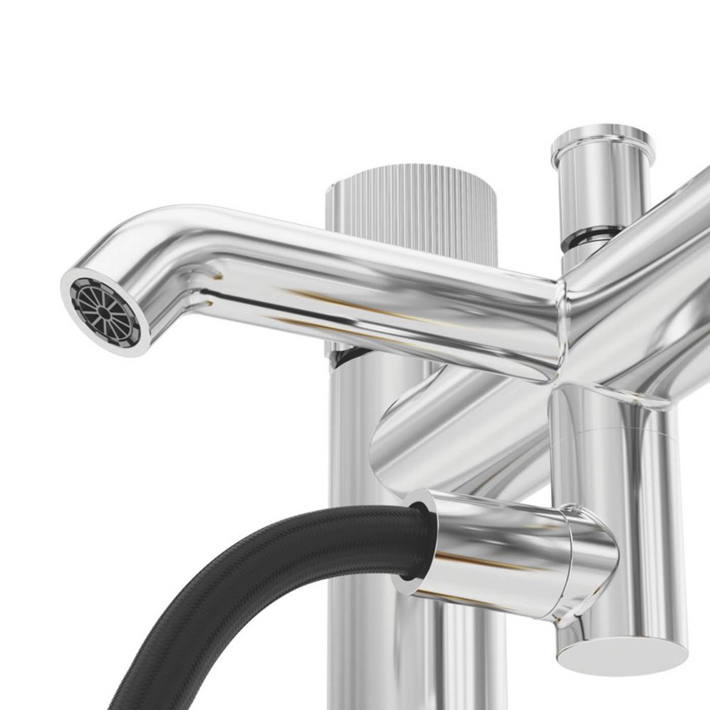 Swirl Gallen Chrome 228mm Deck Mounted Dual Control Manual Shower Mixer Tap - Image 3
