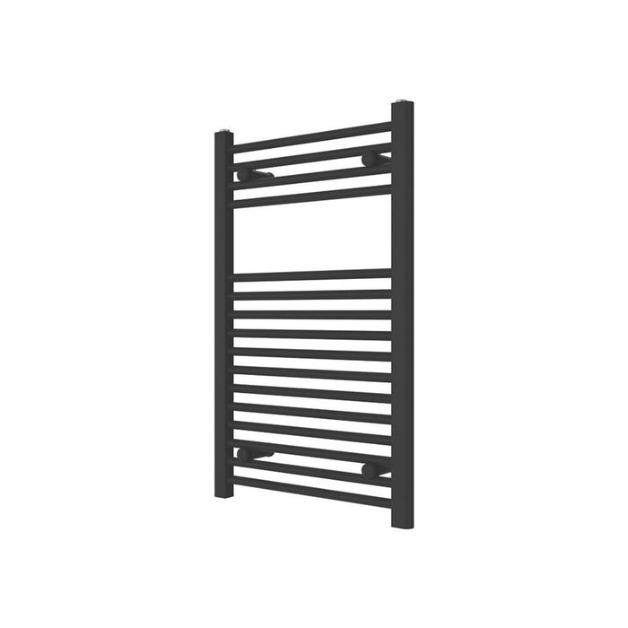 Bathroom Towel Radiator Rail Heater Warmer Flat 80 x 50cm Matt Black 1239BTU - Image 1