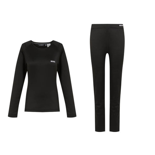 Regatta Thermal Baselayer Set Womens Black Slim Fit Seamless Comfortable Size 14 - Image 1