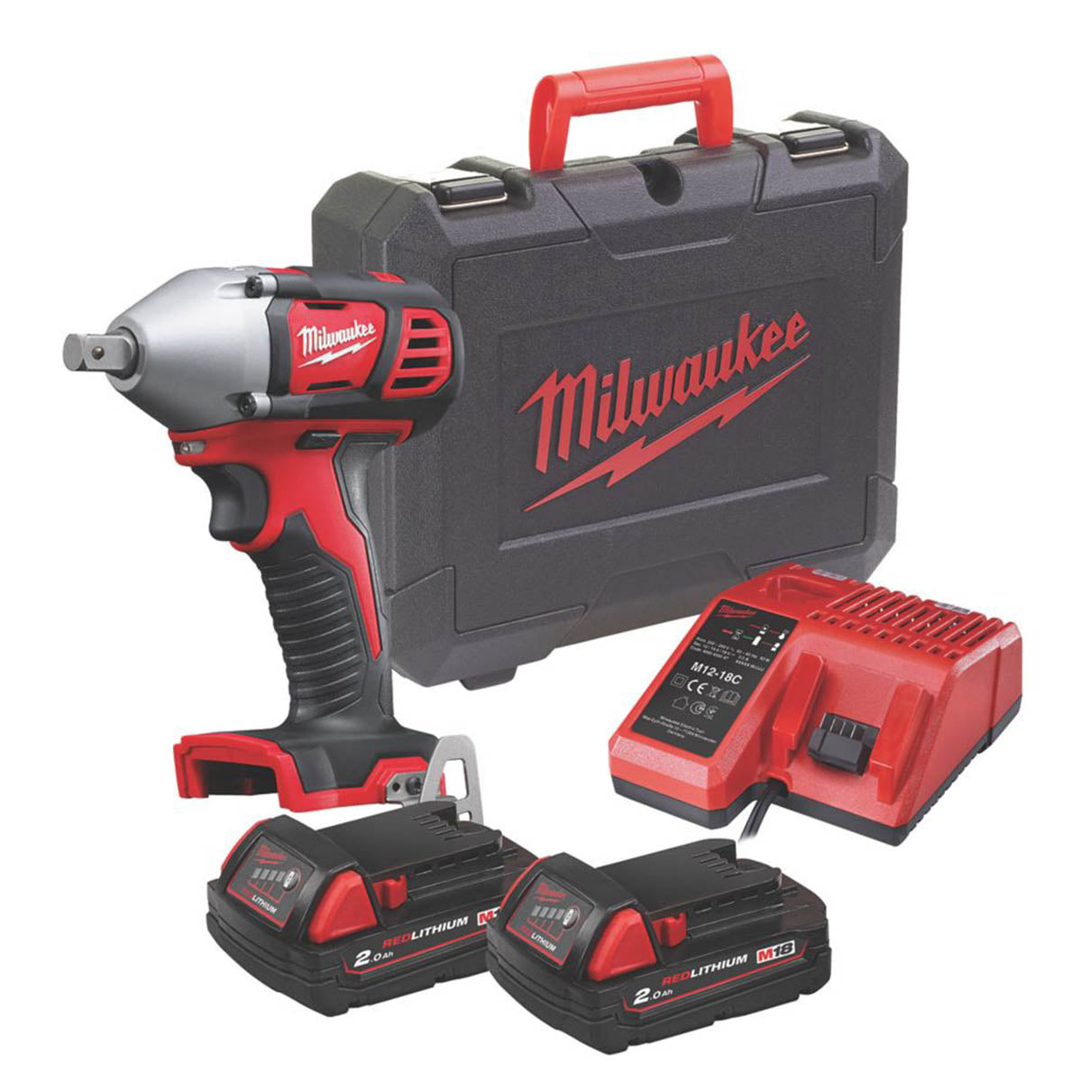Milwaukee Impact Wrench Cordless M18 BIW12-202C Brushless Li-Ion 2.0Ah 18V - Image 1