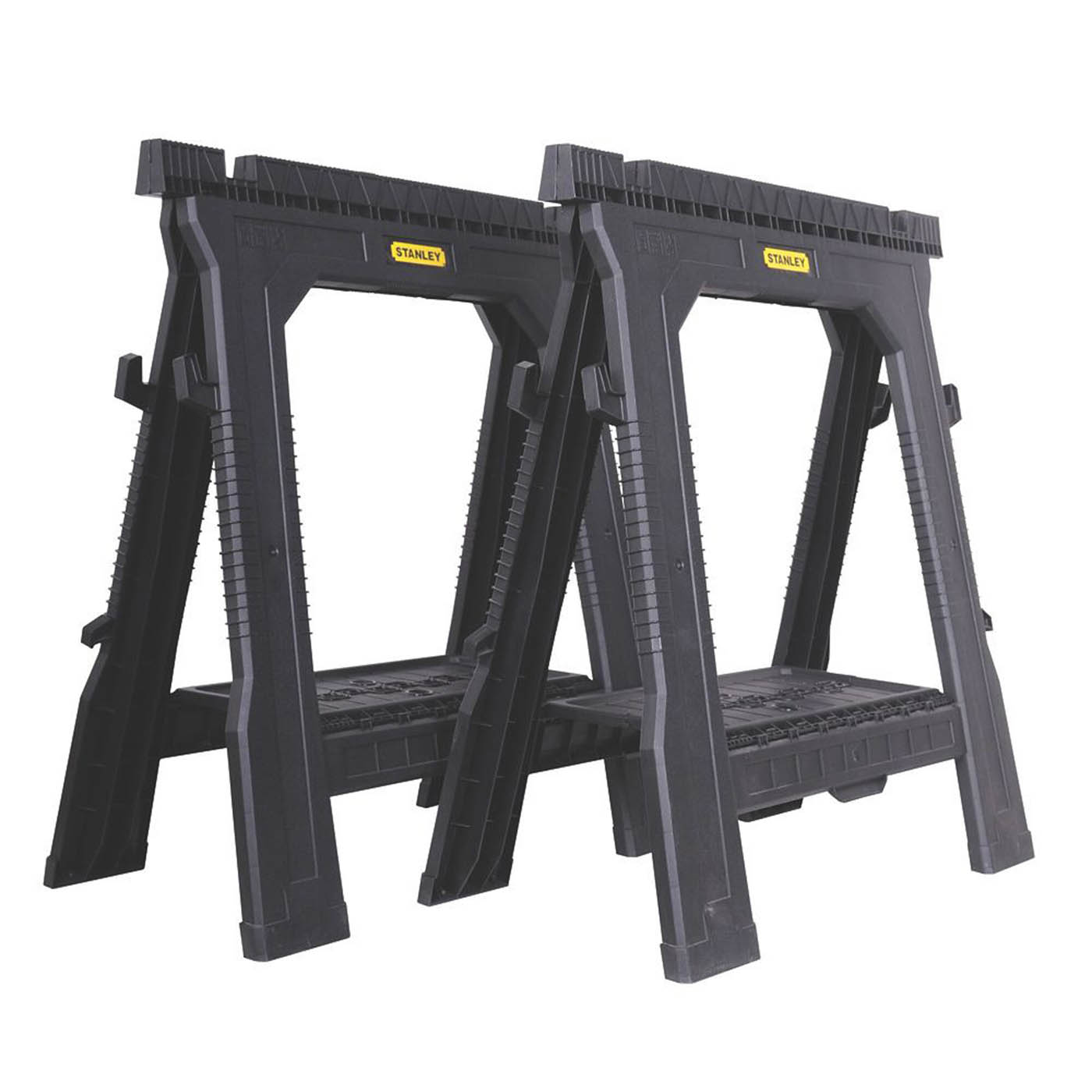 Stanley Folding Saw Horses Black Heavy Duty Lightweight Portable 69cm 2 Pack - Image 2