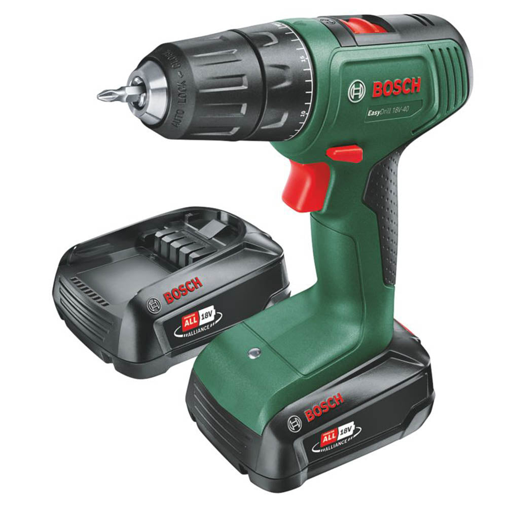 Bosch Combi Drill Cordless EasyDrill 18V-40 Li-Ion 2.0 Ah Variable Speed LED - Image 1