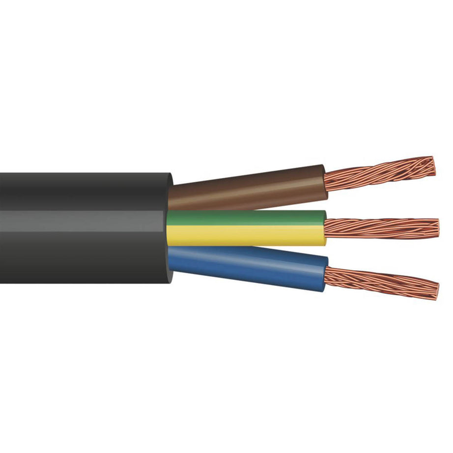 Time Flexible Cable 3-Core 2183Y Black PVC Sheathed Indoor 0.75mm² 25m Drum - Image 1