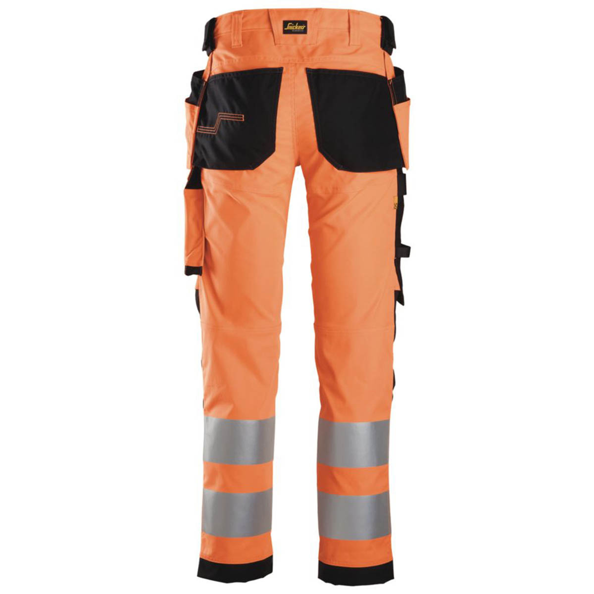 Snickers Hi-Vis Work Trousers Mens Slim Fit Orange Multi Pockets Cargo 33W 32L - Image 5