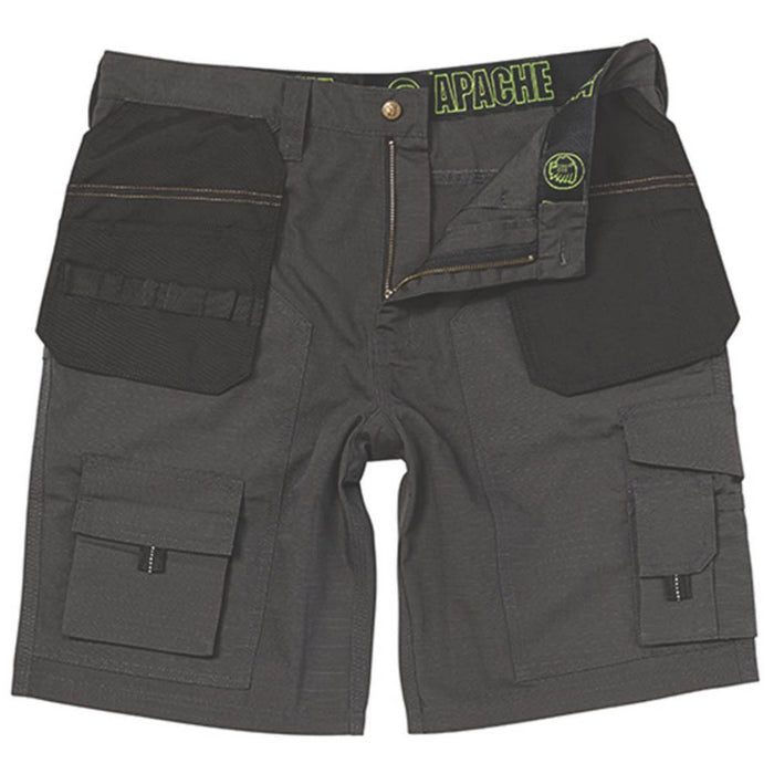 Work Shorts Mens Cargo Holster Pocket Breathable Grey / Black Lightweight 34" W - Image 1