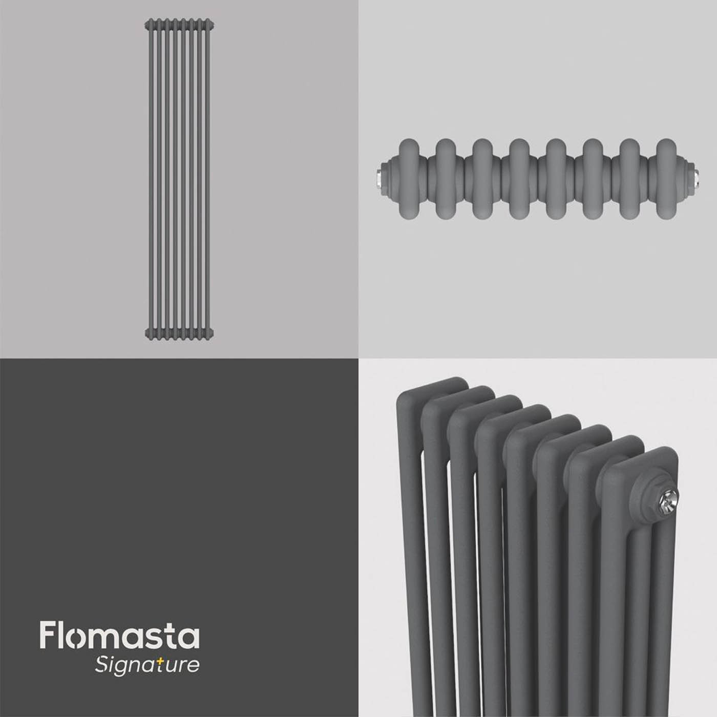 Flomasta Vertical 3 Column Radiator Anthracite 1800mm x 380mm 4520BTU - Image 5