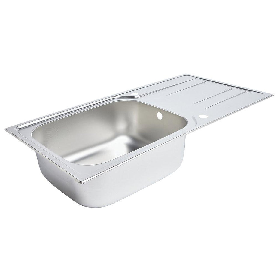Kitchen Sink 1 Bowl Reversible Drainer Rectangular Stainless Steel 100x50cm - Image 1