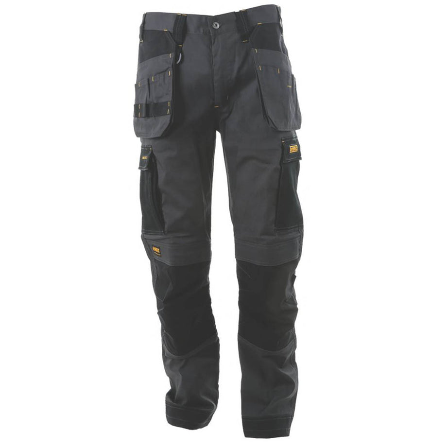 DeWalt Work Trousers Mens Slim Fit Grey Multi Pocket Cargo Stretch 32"W 31"L - Image 1