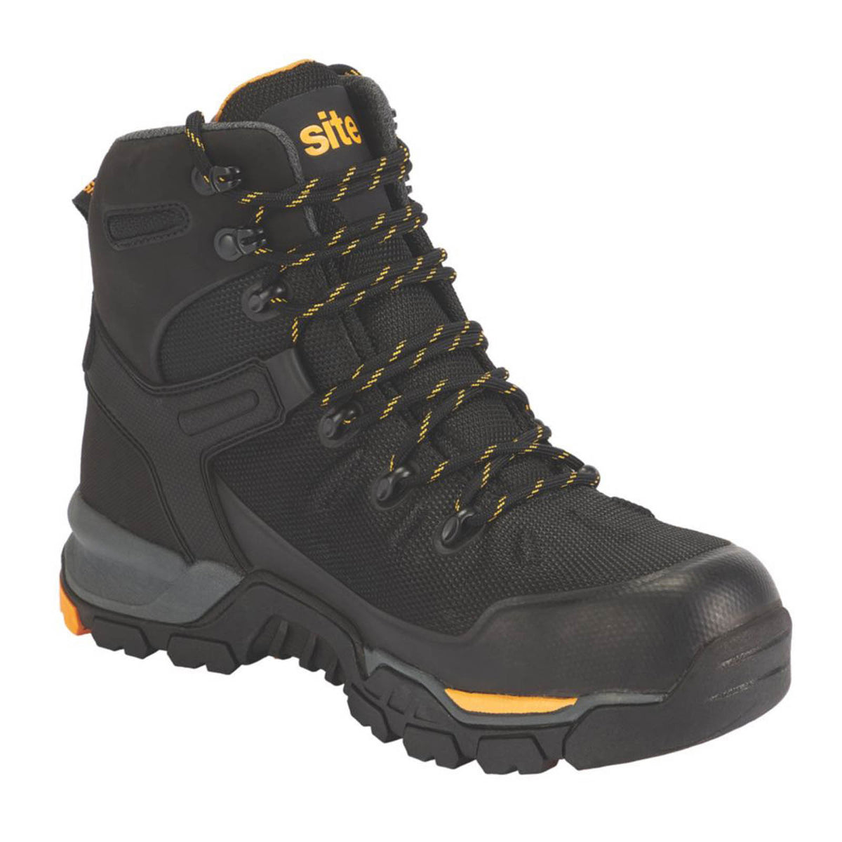 Site Safety Boots Mens Standard Fit Black Work Shoes Aluminium Toe Size 10 - Image 1