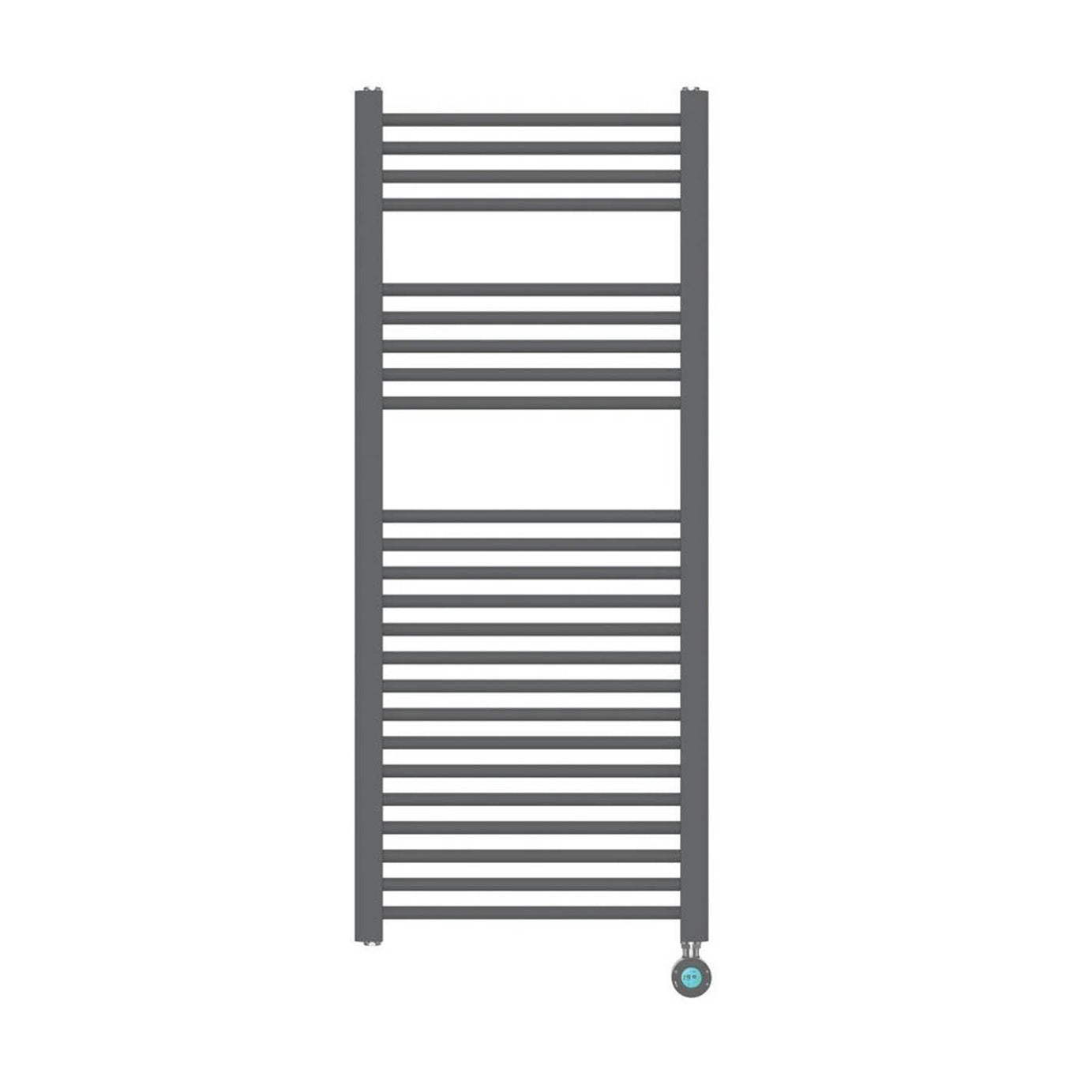 Flomasta Electric Towel Rail Radiator Anthracite Flat Bathroom Warmer H120xW50cm - Image 2