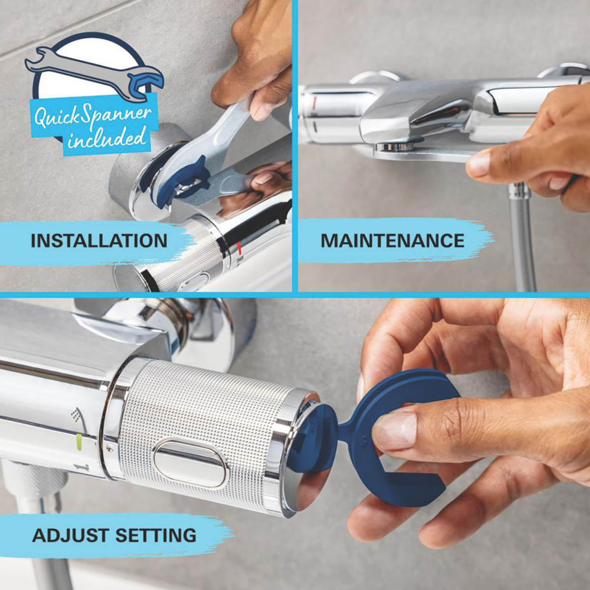 Grohe Start Chrome 251mm Wall Mounted Single Control Manual Shower Mixer Tap - Image 3
