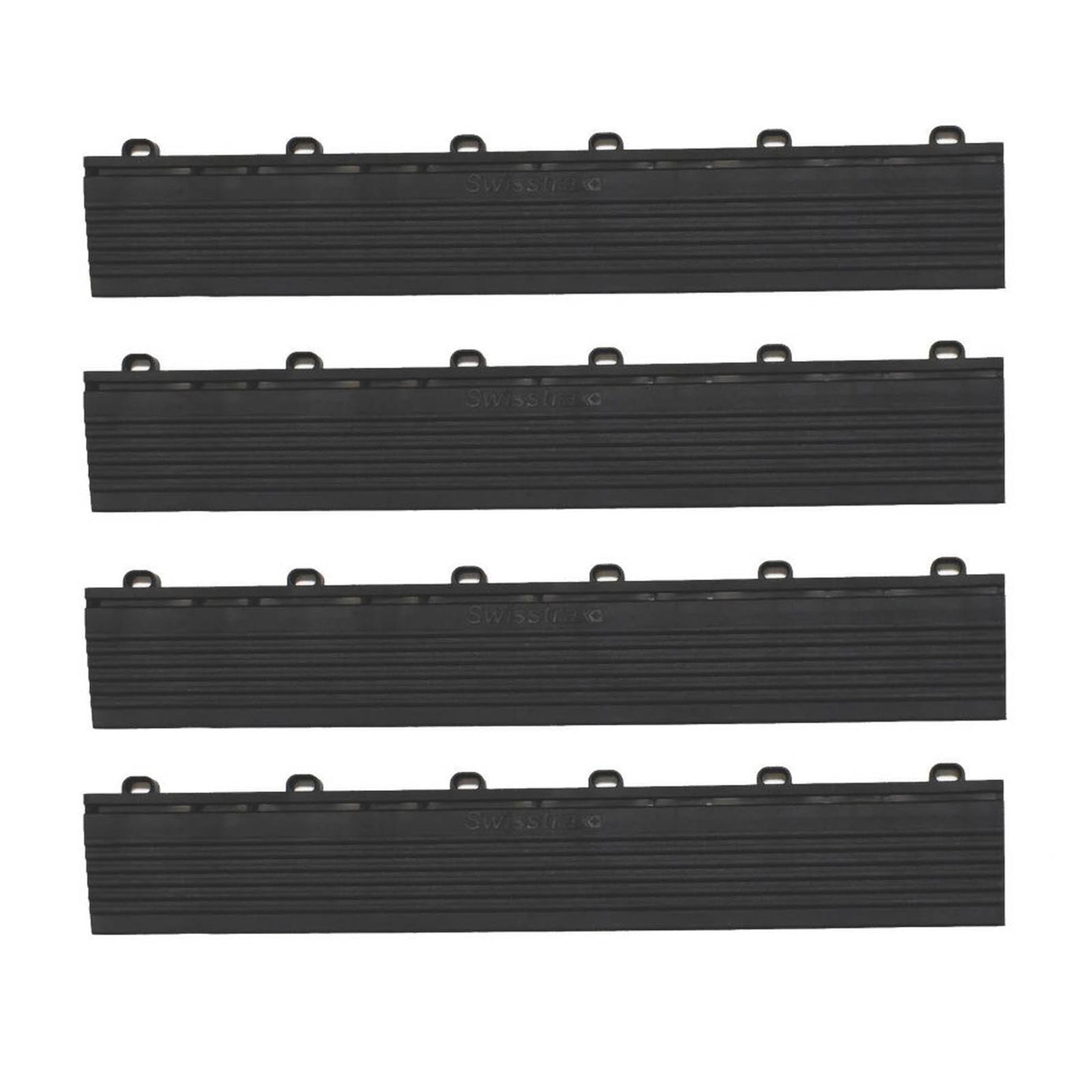 Swisstrax Ribtrax Pro Vented Garage Floor Tile Ramp Jet Black 400mm x 63mm 4 Pack - Image 1