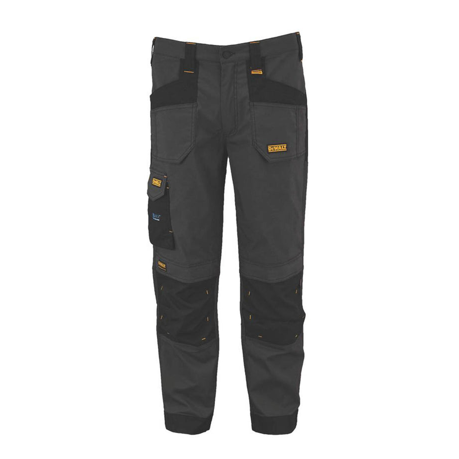 DeWalt Mens Work Trousers Cargo Black Grey Multi Pocket Slim Fit 36" W 31" L - Image 1