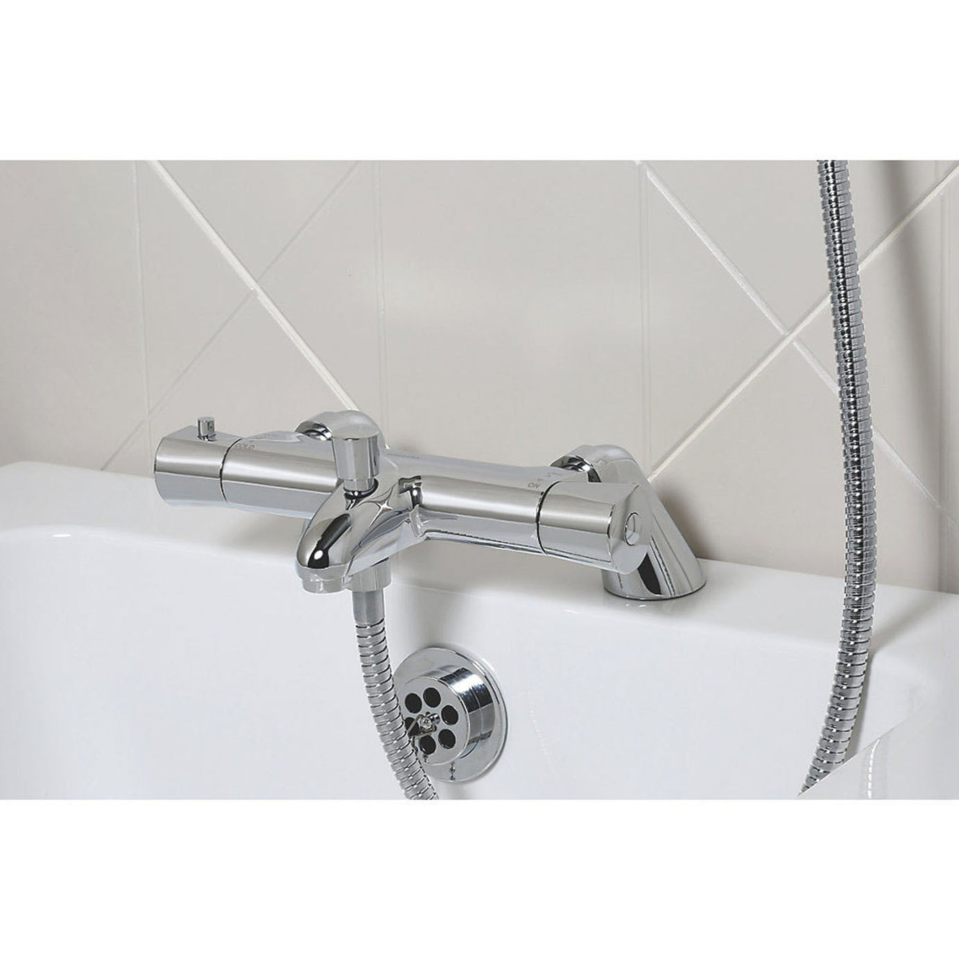 Bristan Thermostatic Bath Filler Shower Mixer Tap Chrome Dual Lever Bathroom - Image 3