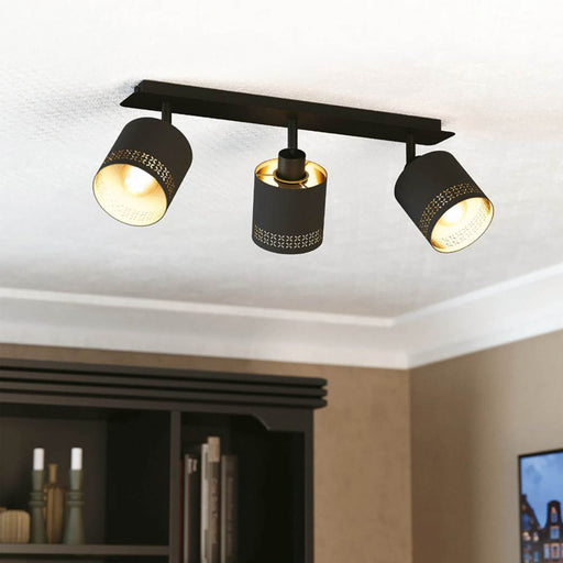 Spotlight 3 Way Black Ceiling Light Bar E27 Living Room Bedroom Traditional 28W - Image 1