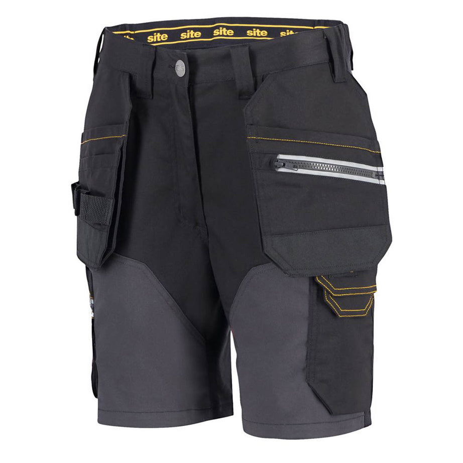 Site Work Shorts Womens Regular Fit Black Grey Stretch Multi Pockets Size 10 - Image 1