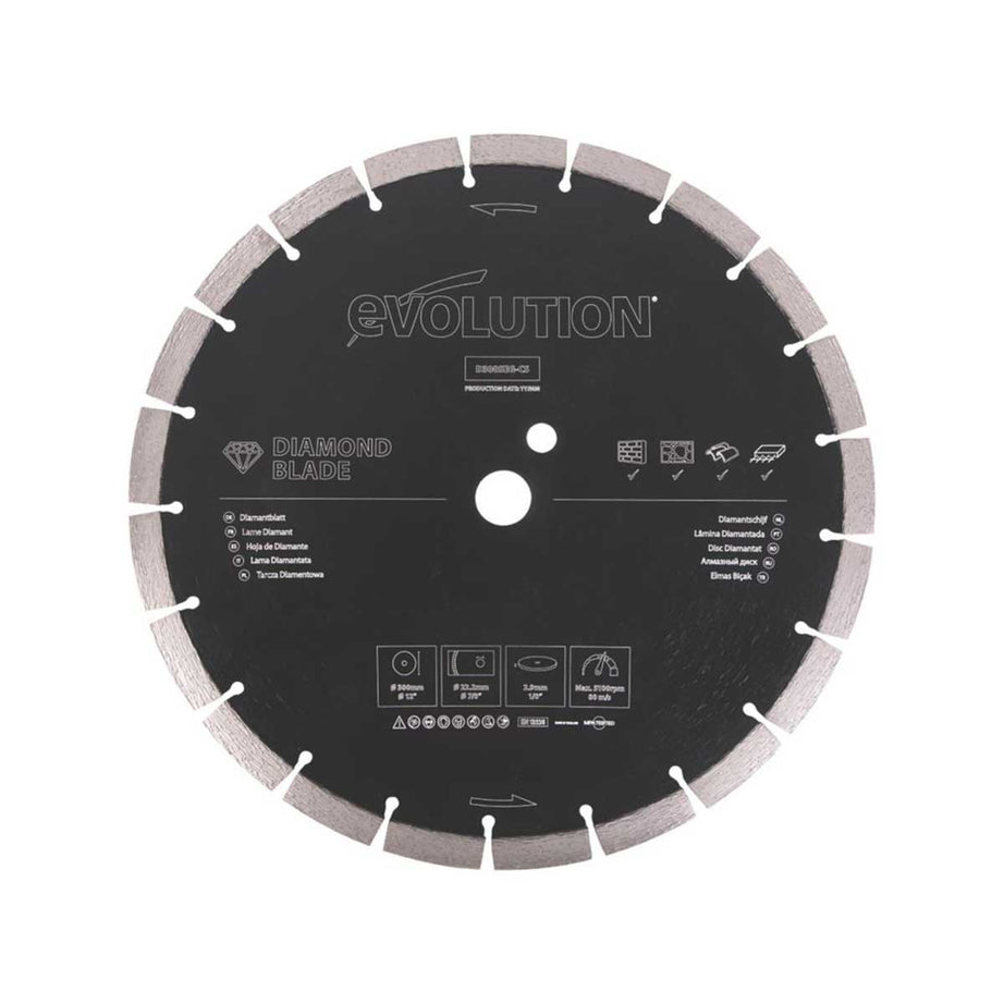 Evolution Saw Diamond Blade D300SEG-CS Segmented Concrete Brick Stone 300x22.2mm - Image 1