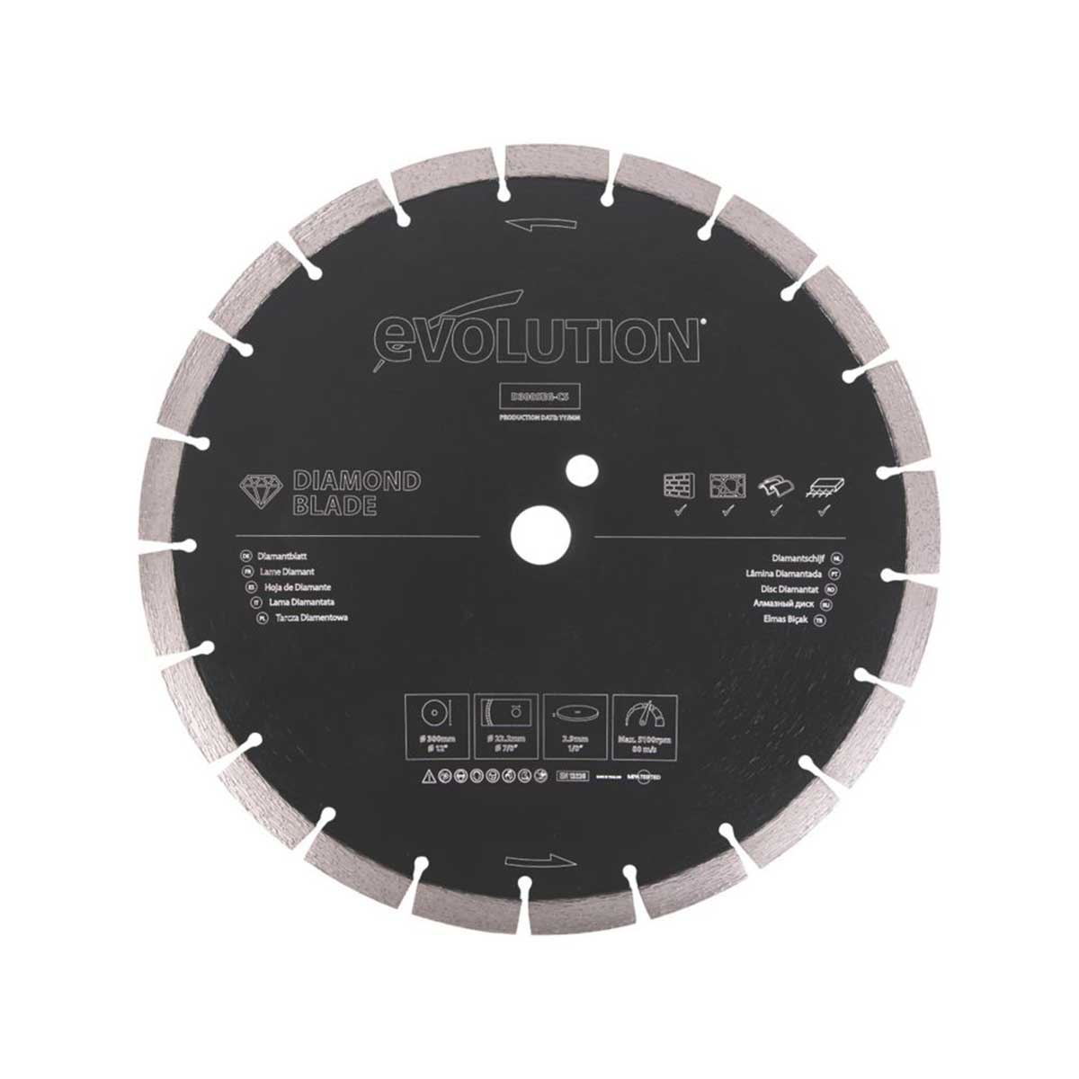 Evolution Saw Diamond Blade D300SEG-CS Segmented Concrete Brick Stone 300x22.2mm - Image 1