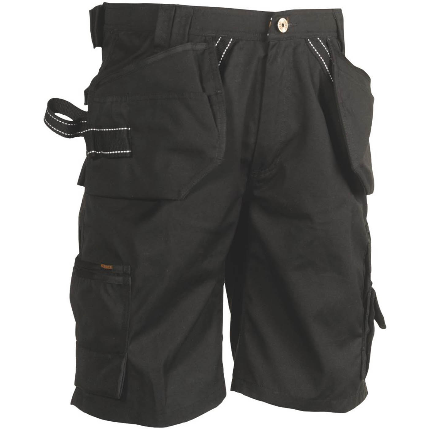 Herock Work Shorts Mens Regular Fit Black Multi Pockets Breathable Cargo 36"W - Image 1