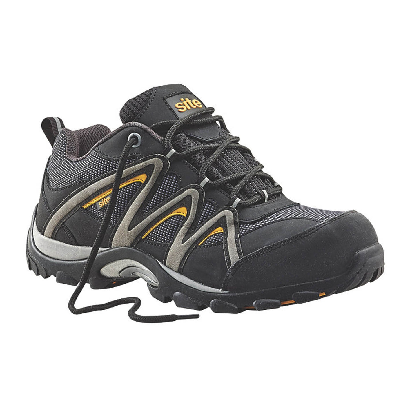 Site Safety Trainers Men's Work Shoes Black Breathable Standard Fit Size 12 - Image 1