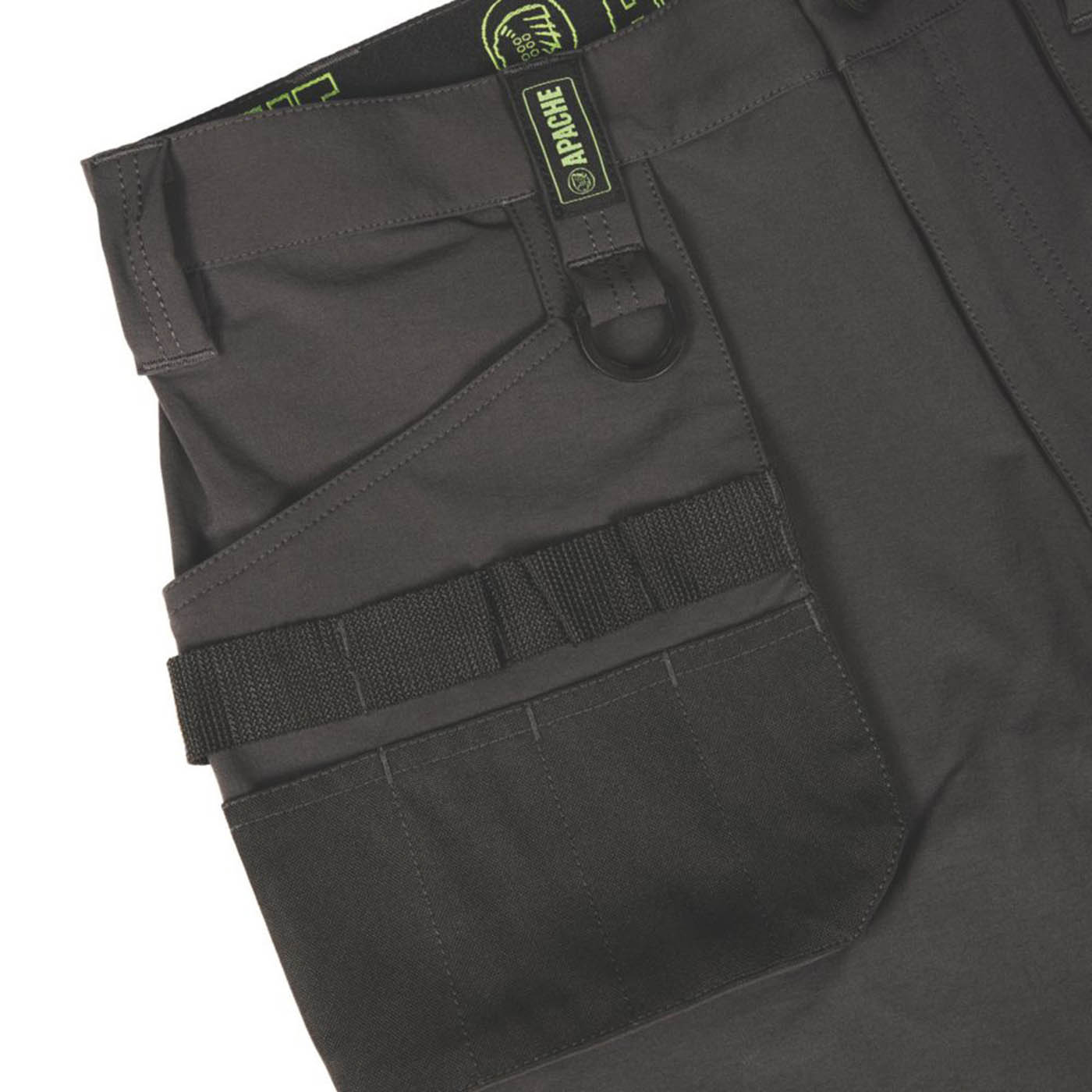 Apache Work Trousers Mens Slim Fit Grey Black Stretch Multi Pocket Cargo 38W 31L - Image 3