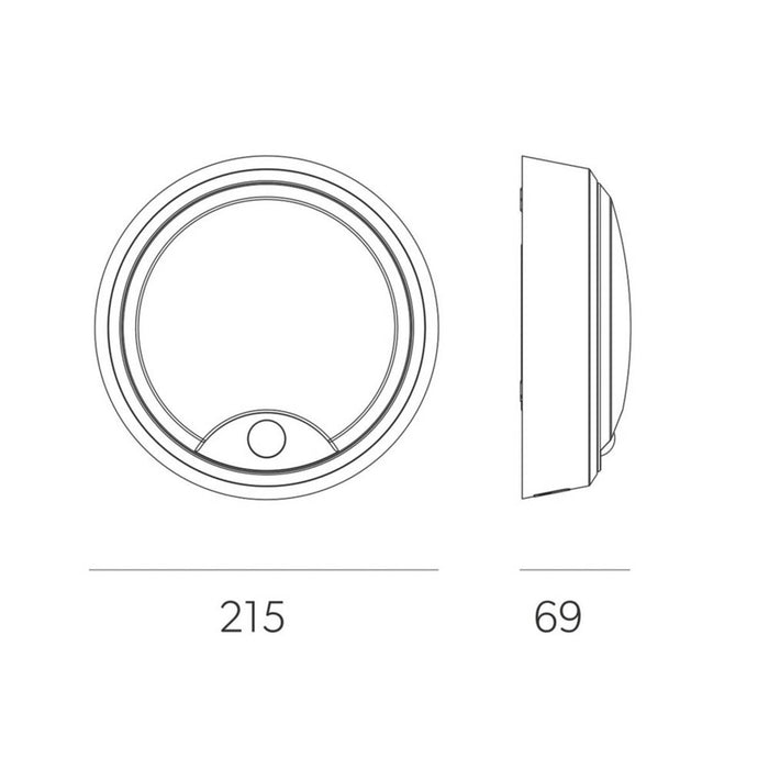 Outdoor LED Bulkhead Round Wall Ceiling With PIR Sensor White 12.5W 1100lm - Image 6