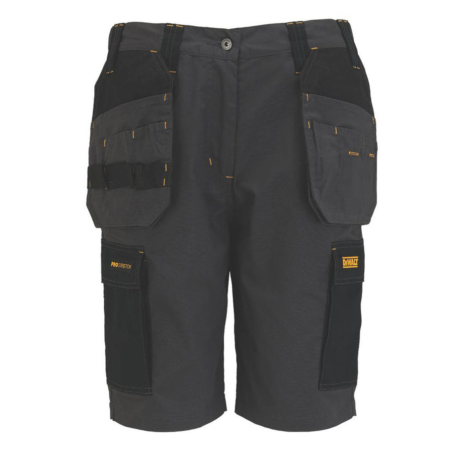 DEWALT Womens Work Shorts Bonnie Grey Black Multi Pockets Breathable Size 8 - Image 1
