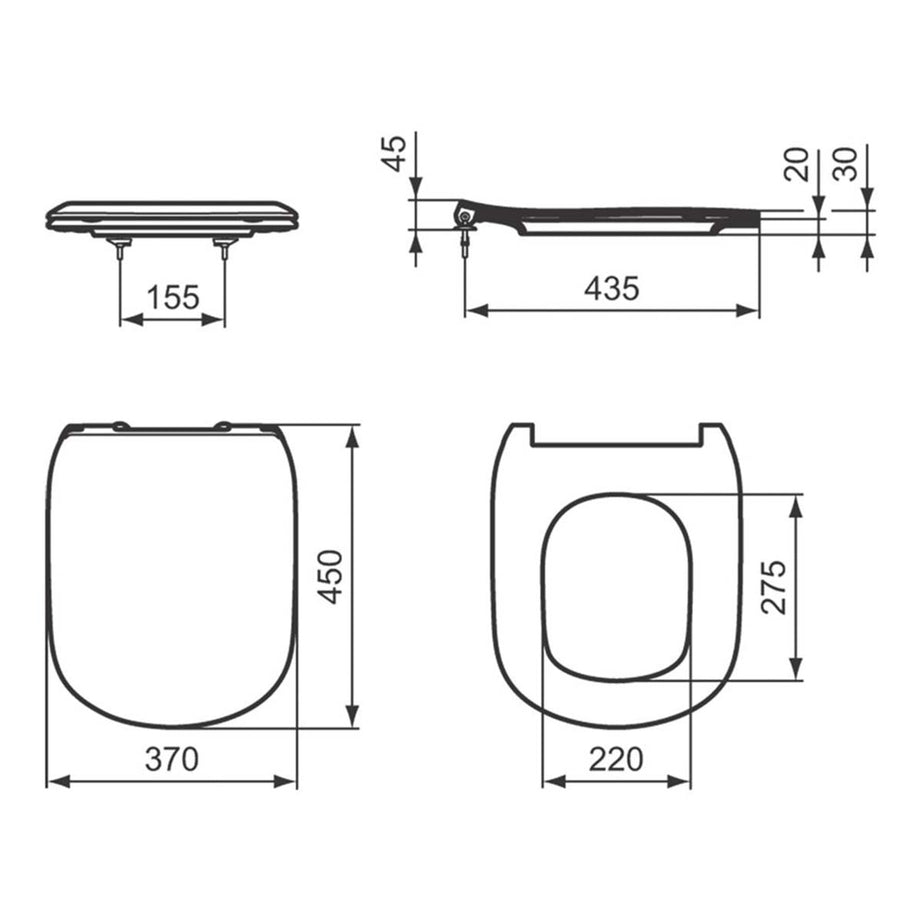 Ideal Standard Toilet Seat And Cover Soft-Close Quick-Release Duraplast White - Image 3