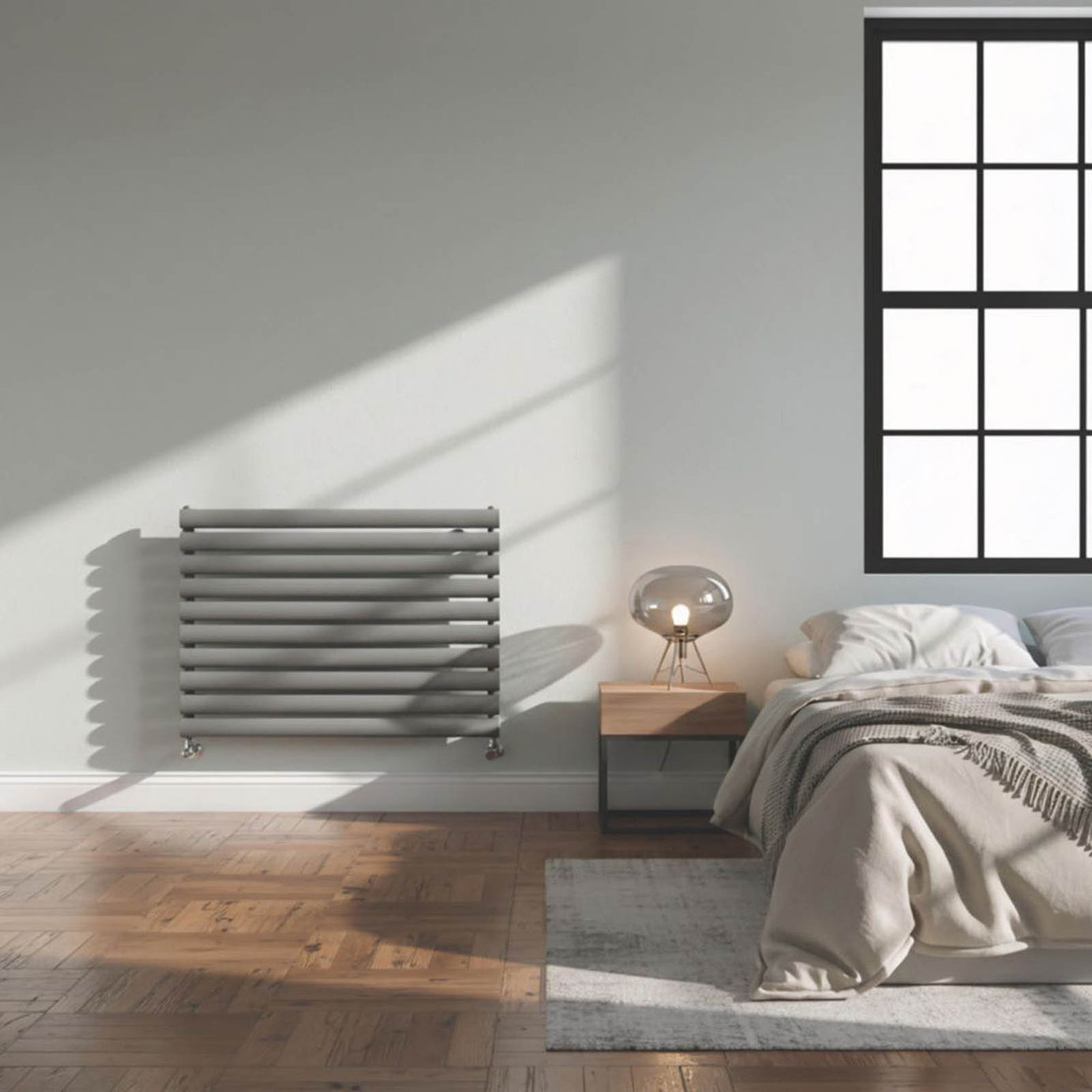 Flomasta  600mm x 1000mm 2189BTU Anthracite Horizontal Designer Radiator - Image 2