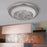 Eglo Ceiling Light LED Warm White Steel Glass Crystal Chrome White Round Modern - Image 2