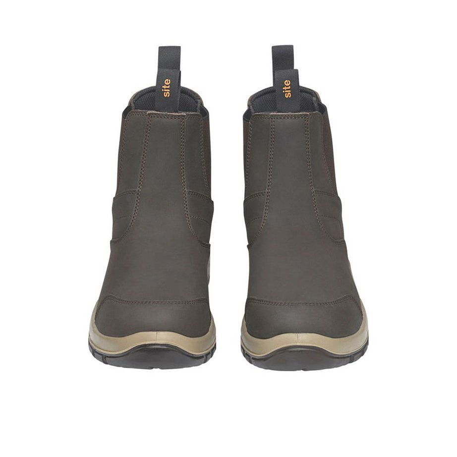 Mens Safety Dealer Boots Brown Waterproof Steel Toe Cap Slip On Comfort Size 10 - Image 5