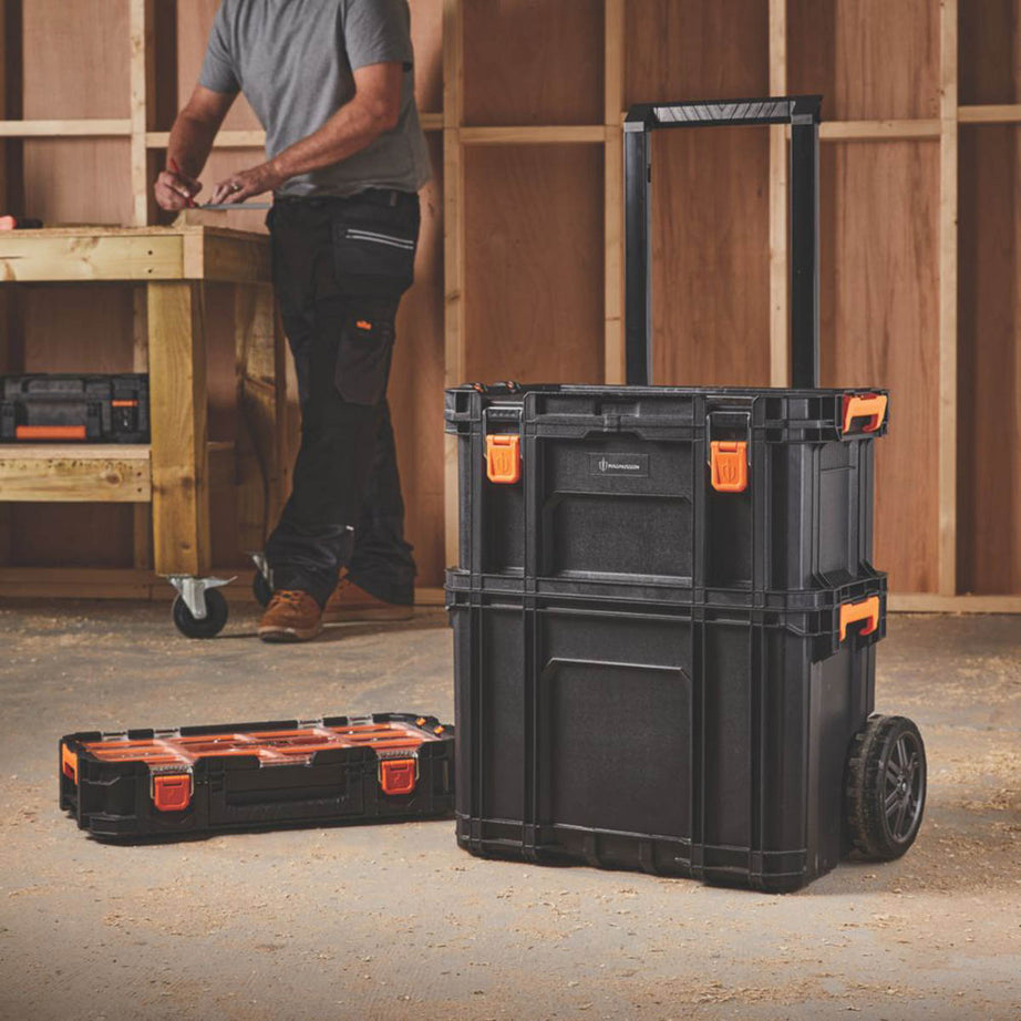 Magnusson Tool Box System Stakkur Storage Stackable Cart Wheel Trolley Set Of 3 - Image 2
