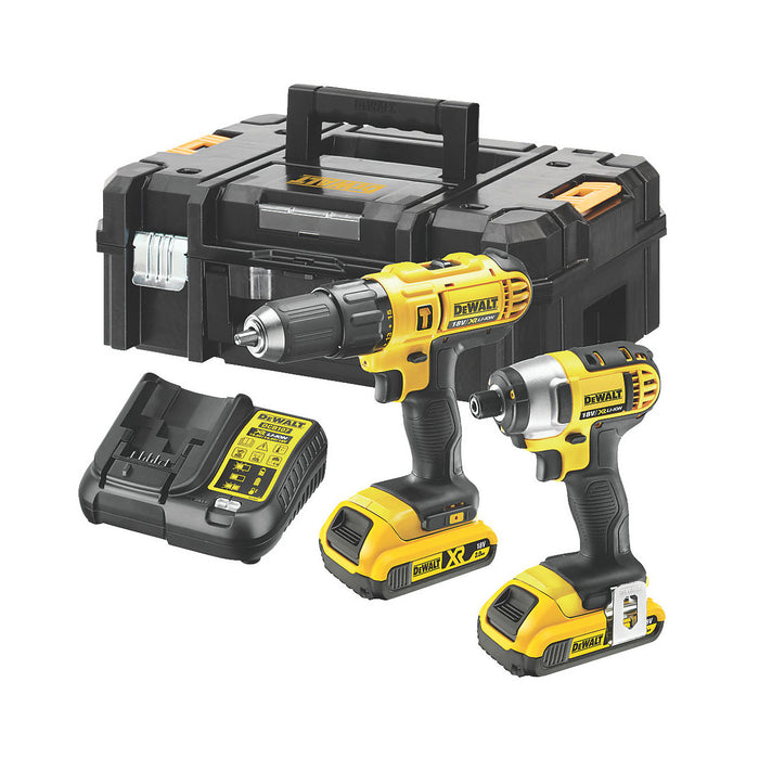 DeWalt Combi Drill Impact Driver Kit Cordless 18V 2x2.0Ah Li-Ion DCZ298D2T-SFGB - Image 1