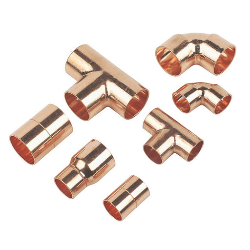 Flomasta Pipe Fittings Pack Copper End Feed Connectors Plumbing 300 Piece Set - Image 1