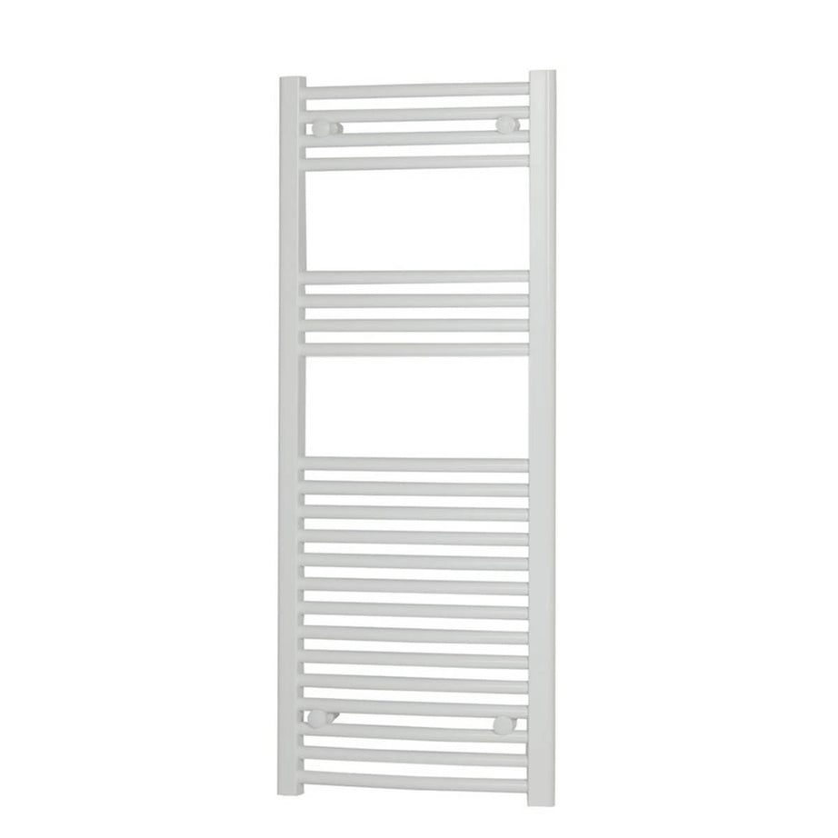 Towel Rail Radiator Curved Bathroom 120 x 45cm Gloss White Steel 1655BTU - Image 1