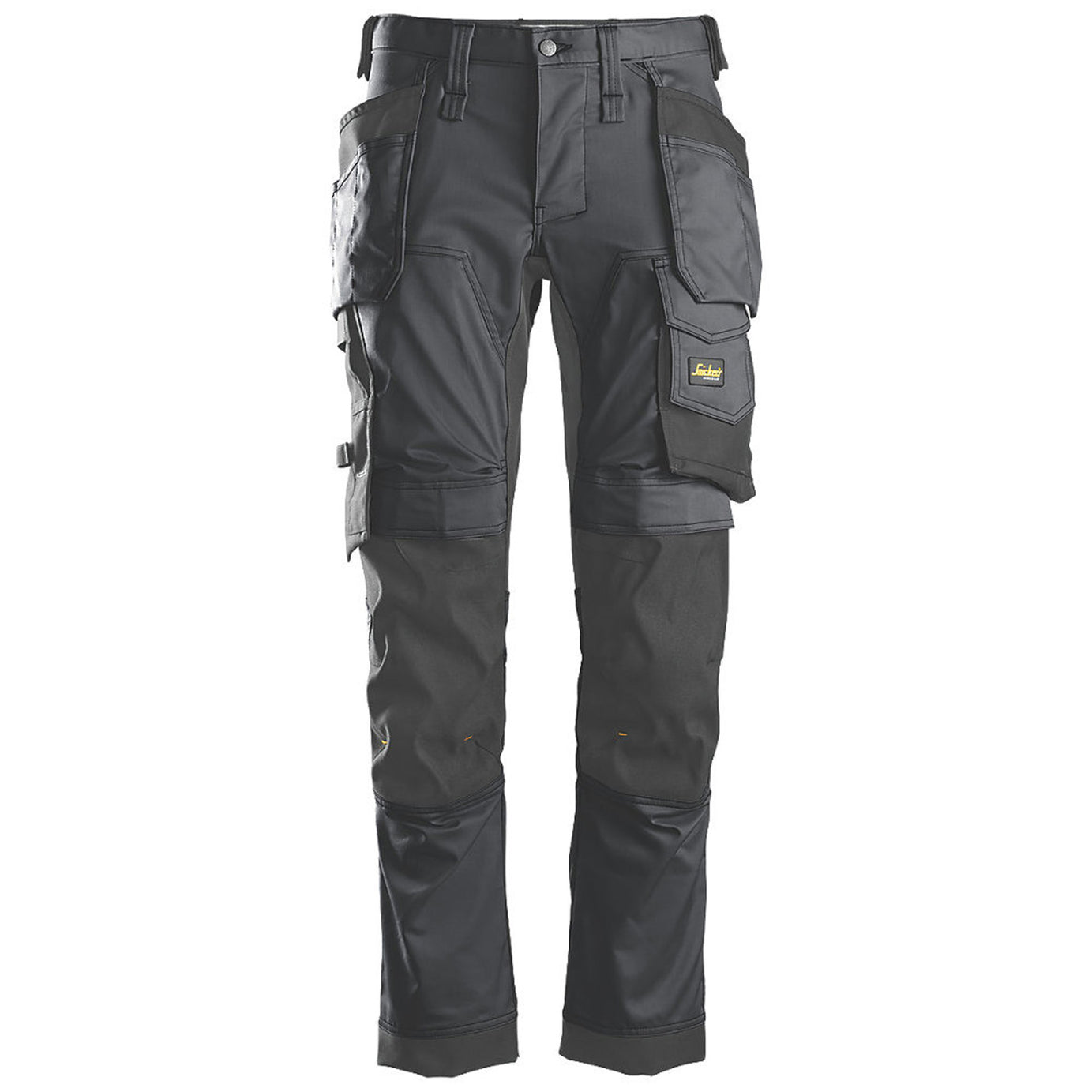 Snickers Work Trousers Mens Slim Fit Grey Black Multi Pockets Stretch 38"W 32"L - Image 1