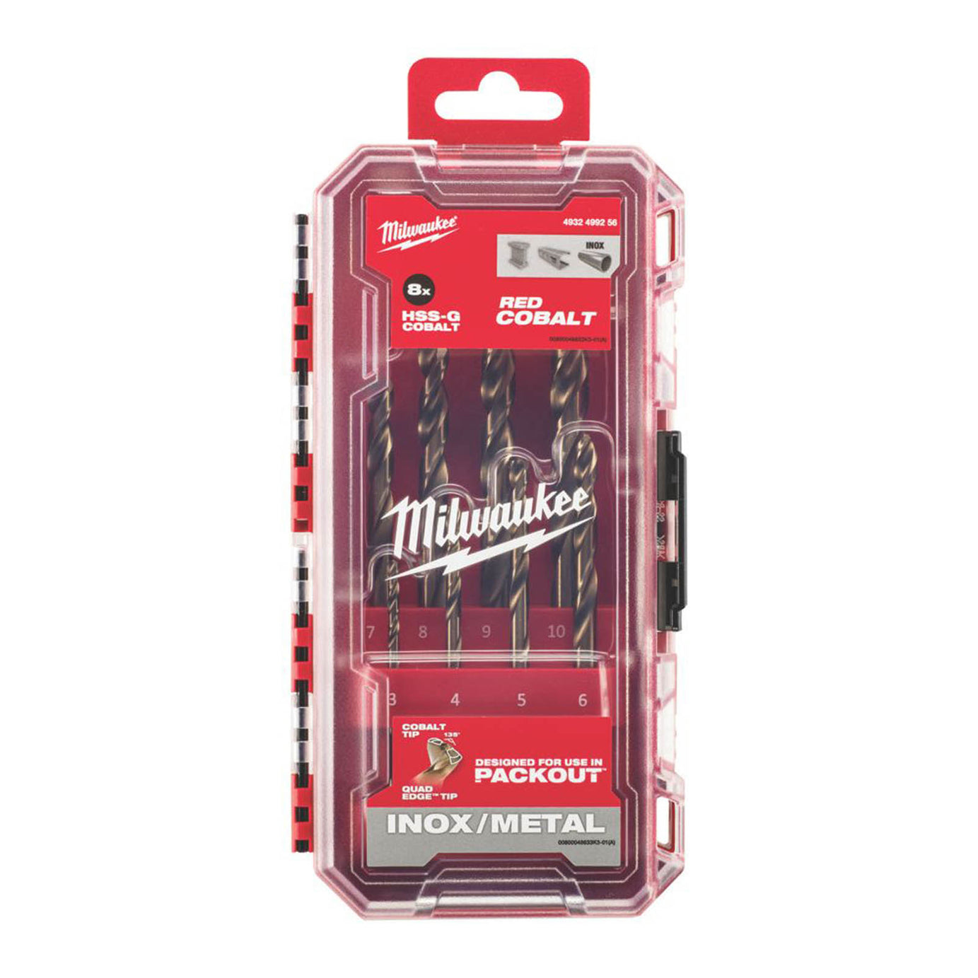 Milwaukee  Straight Shank Metal Cobalt HSS Drill Bits 8 Piece Set - Image 2