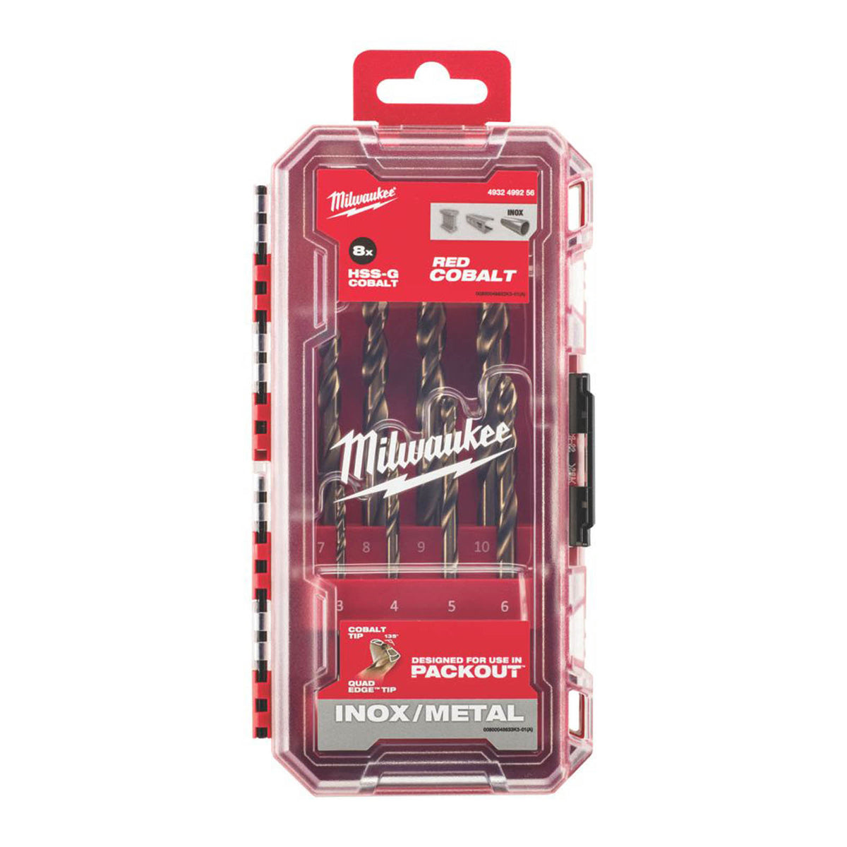 Milwaukee  Straight Shank Metal Cobalt HSS Drill Bits 8 Piece Set - Image 2