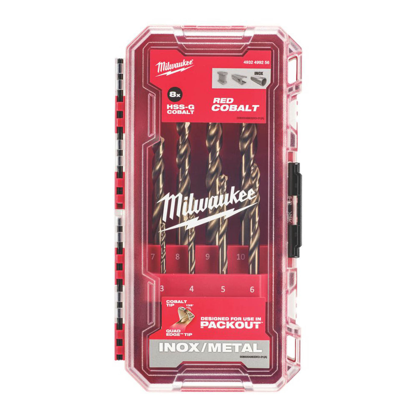 Milwaukee  Straight Shank Metal Cobalt HSS Drill Bits 8 Piece Set - Image 3