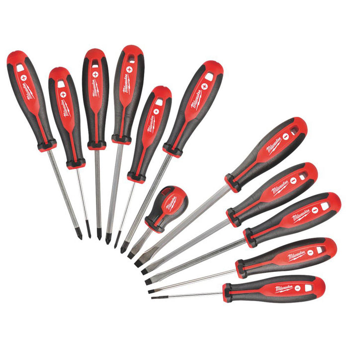 Milwaukee Mixed Screwdriver Set Tri-Lobe Steel Blades Ergonomic Handle 12 Pieces - Image 4