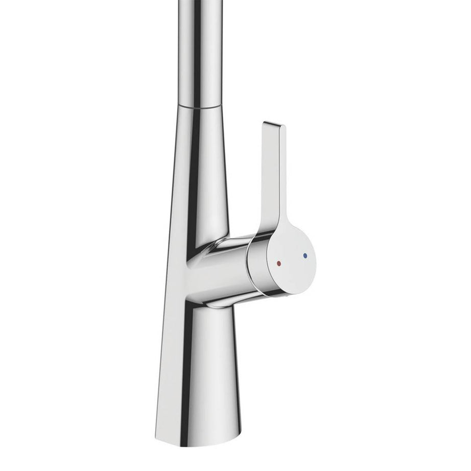 Swirl Kitchen Tap Mixer Chrome Single Lever Pull Out Swivel Spout Modern Faucet - Image 5