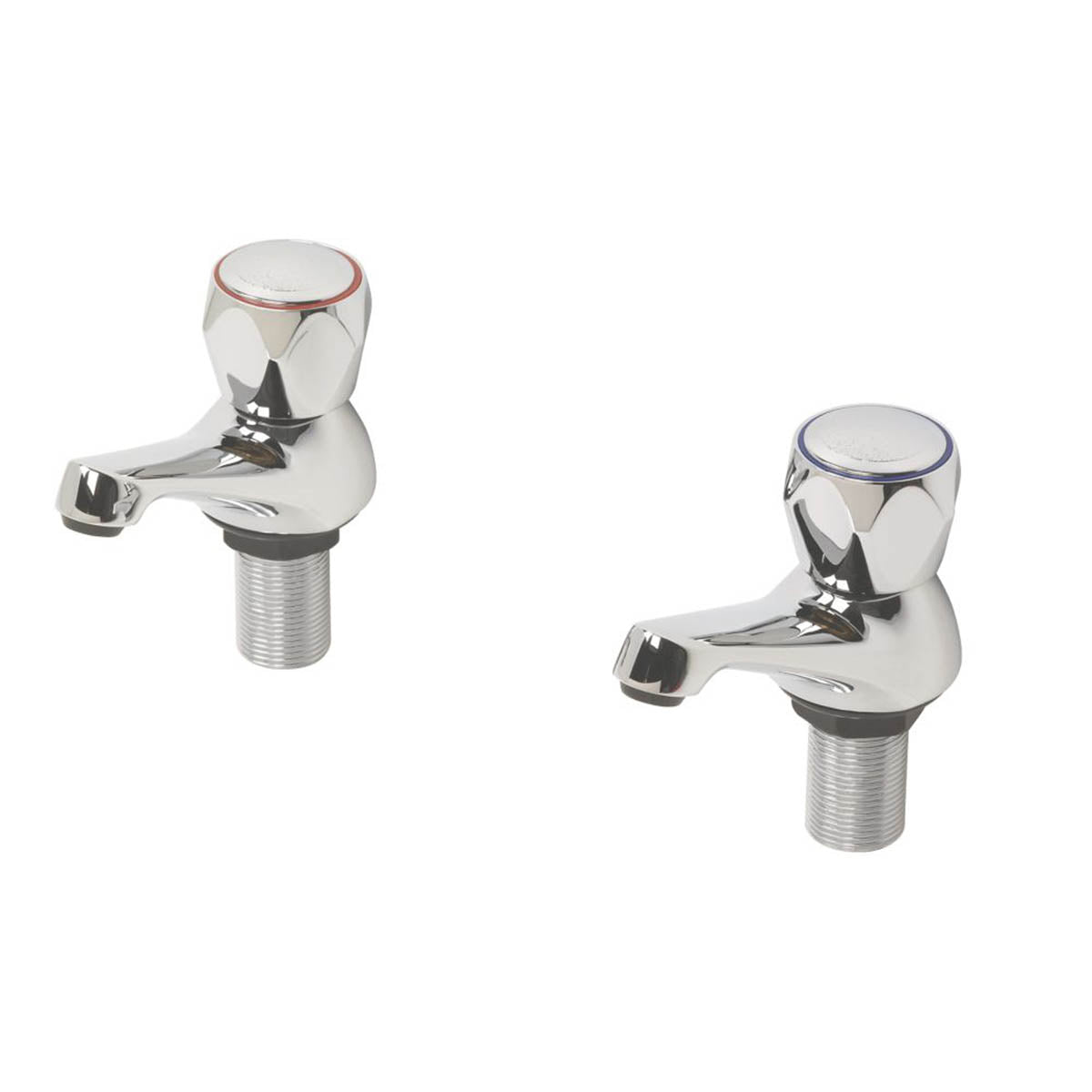 Swirl Bath Taps Brass Chrome Round Contemporary Bathroom Sink Hot & Cold Set - Image 1