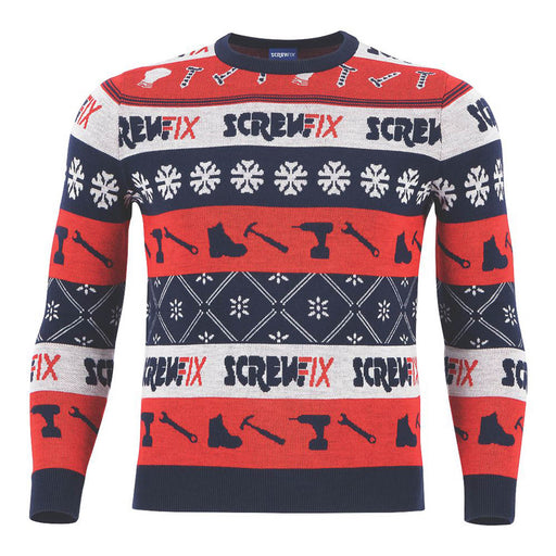 Site Screwfix Christmas Jumper Multi-Coloured Small 38.5" Chest - Image 1