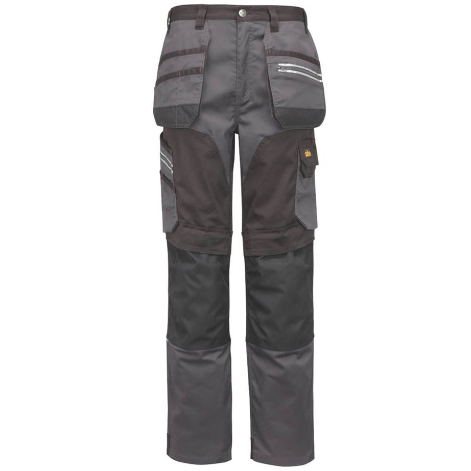 Site Work Trousers Mens Regular Fit Grey Black Stretch Multi Pockets 36"W 34"L - Image 2